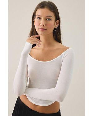 Out From Under Color Me Captivating Long Sleeve Boatneck Tee - White