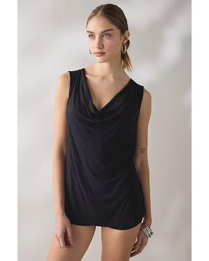 Urban Outfitters Uo Marni Infinity Drape Cowl Neck Tank Top - Black