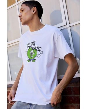 Urban Outfitters Uo White Hulk Smash T-shirt - Blue