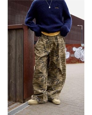 BDG Bobbi Cocoon Camo Trousers Xs At Urban Outfitters - Blue