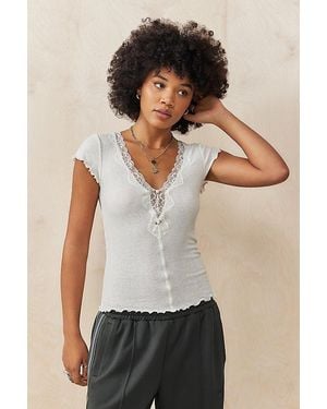 Out From Under Delilah Short Sleeve Top - White