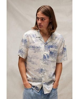 Levi's The Sunset Camp Collar Short Sleeve Button-Down Shirt Top - Grey