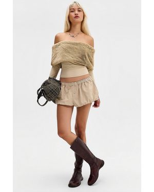 Lioness Beige Waldorf Off-the-shoulder Top - Natural