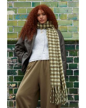 Urban Outfitters Uo Gingham Blanket Scarf - Green