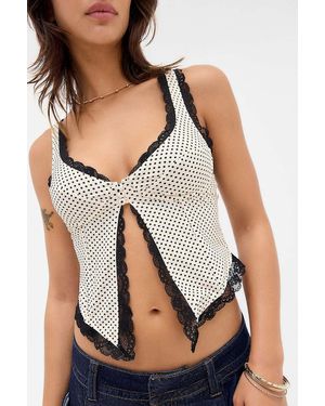 Out From Under Dolce Spot Split Front Cami - Black
