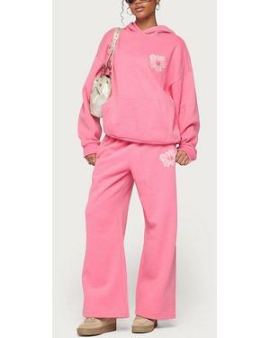 Edikted Tropical Bloom Sweatpants - Pink