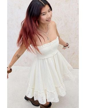 Urban Outfitters Kimchi Blue Washed Ashore Babydoll Dress - White