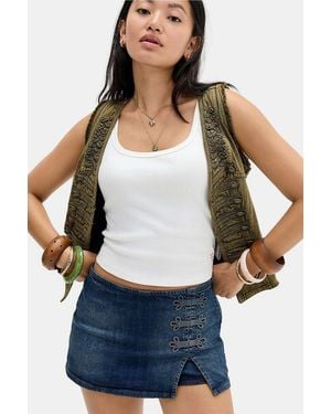 BDG Yara Denim Skirt - White