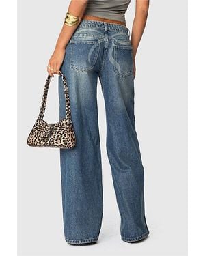 Edikted Vyxen Vintage Washed Low Rise Jean - Blue