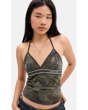 iets frans... Tyla Logo Halter Top - Green