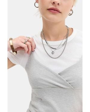 Urban Outfitters Uo Triple Layer Clover Chain Necklace 3-pack - Grey