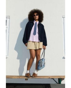 BDG Shrunken Corduroy Harrington Jacket - Blue