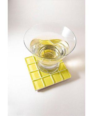 Subtle Studios Solid Glass Tile Coaster - Yellow