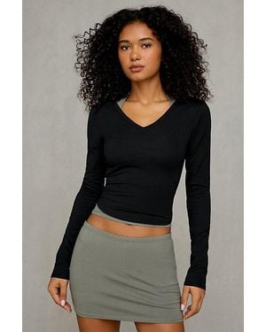 Out From Under Bec Low-Rise Mini Skort - Black