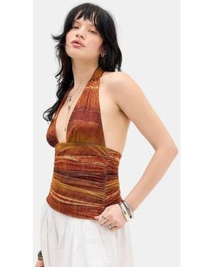 Urban Outfitters Uo Anya Halter Top - Orange