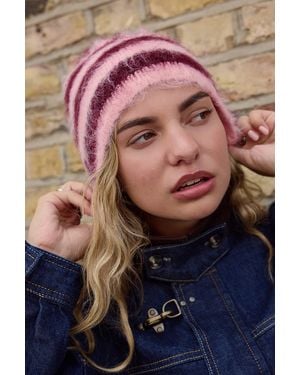 Urban Outfitters Uo Stella Stripe Beanie At - Blue