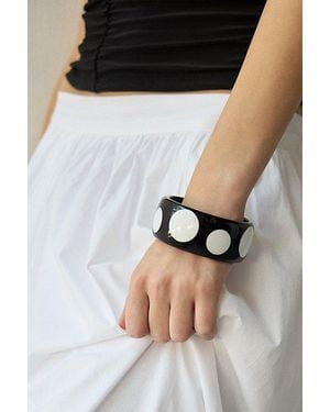 Urban Outfitters Polka Dot Chunky Bangle Bracelet - Black