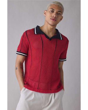 Urban Outfitters Uo Mylo Short Sleeve Jumper Polo - Red