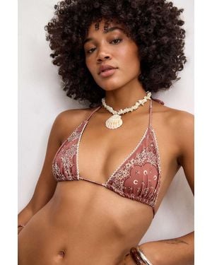 Out From Under Billy Bandana Triangle Bikini Top - Brown