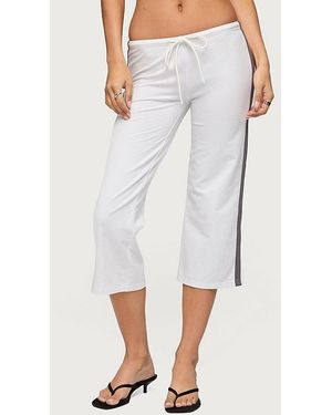 Edikted Milene Contrast Terry Capri Pants - White