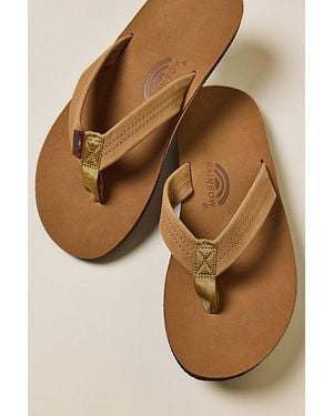Rainbow Sandals Leather Single Layer Flip Flop Sandal - Brown