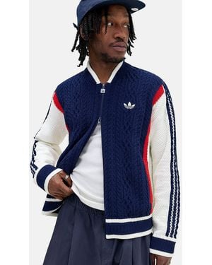 adidas Originals Navy & White Cardigan - Blue
