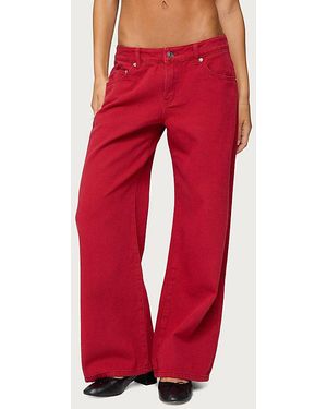 Edikted Petite Roman Low Rise Slouchy Jean - Red