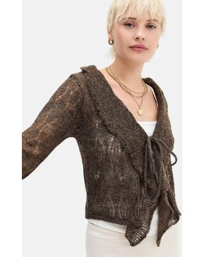 Kimchi Blue Waterfall Cardigan - Brown