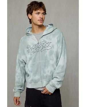 iets frans... Iets Frans. Iets Frans… Tie-Dye Waffle Logo Zip Hoodie Sweatshirt - Gray