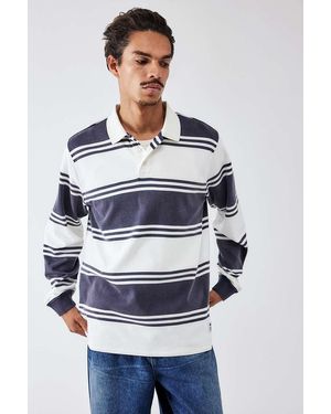 BDG Stripe Rugby Shirt Xs At Urban Outfitters - Blue