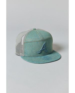 KTZ 9Fifty Sp Mlb Atlanta Braves Denim Trucker Hat - Green