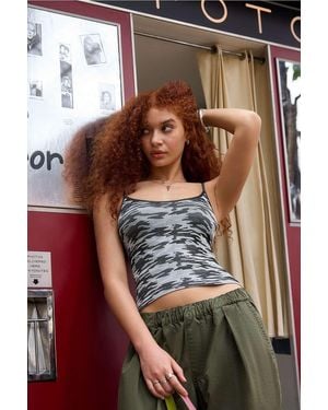 Urban Outfitters Uo Molly Camo Ribbed Cami - Brown