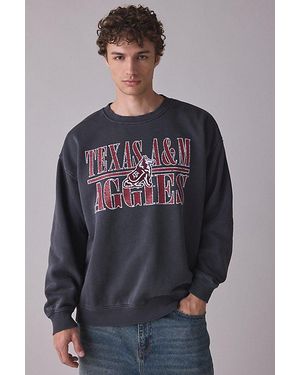 Mitchell & Ness Ncaa Downtown Graphic Fleece Crew Neck Sweatshirt - Gray