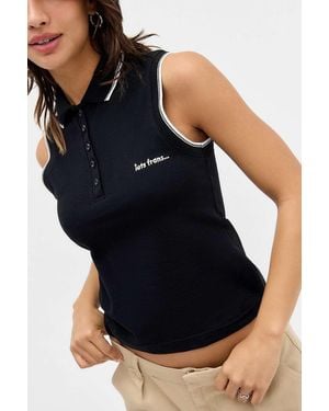iets frans... Black Sleeveless Polo Shirt - Blue