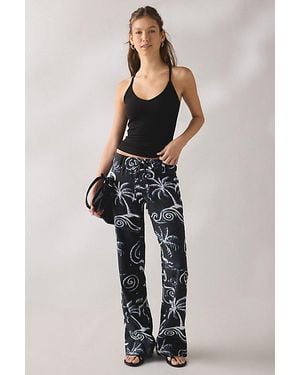 Urban Outfitters Uo Newport Linen Straight Leg Pants - Blue