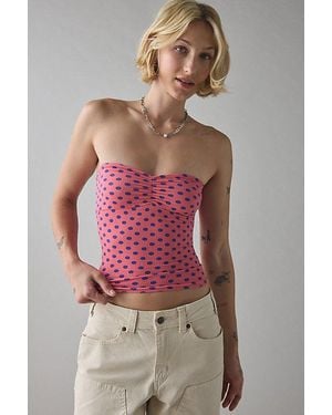 BDG Carla Sweetheart Neckline Printed Ribbed Knit Tube Top - Multicolor