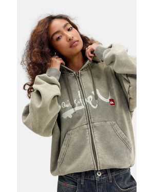 Quiksilver Uo Exclusive Khaki Zip-through Hoodie - Green