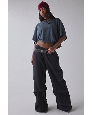 1st Position By Tinashe Uo Exclusive Nasty Girl Tuck Wide Leg Sweatpant - Blue