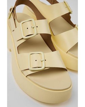 Camper Tasha Buckled Leather Sandal - Natural