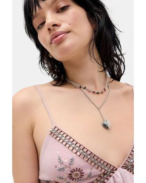 Silence + Noise Silence + Noise Mini Heart Locket Lariat Necklace - Natural