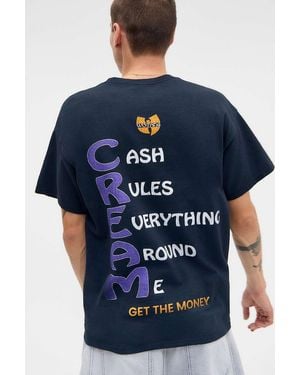 Urban Outfitters Uo Washed Black Wu-tang T-shirt - Blue