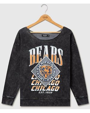 Junk Food Nfl Off Shoulder Cropped Fleece Top - Black
