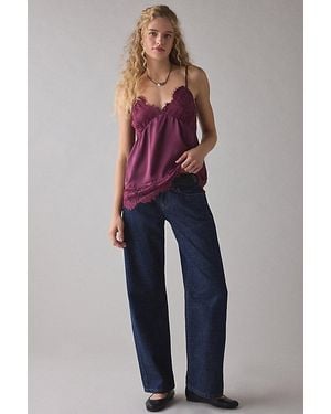 Urban Outfitters Uo Faye Eyelash Lace Trim Cami - Blue
