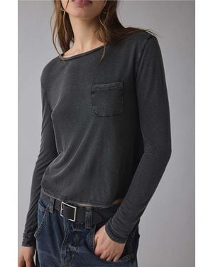 BDG Harper Bowery Long Sleeve T-shirt - Grey