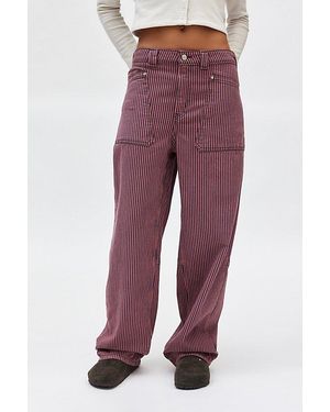 BDG Overdyed Baggy Patch Pocket Jeans - Red