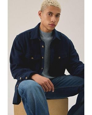 BDG Heavy Flannel Overshirt Top - Blue
