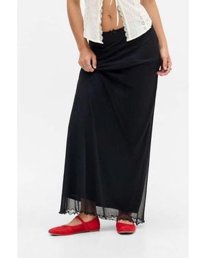 Urban Outfitters Uo Mesh Column Maxi Skirt - Black