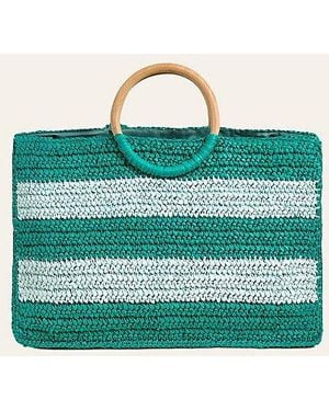 Zsa Zsa Zsu Delhi Raffia Tote Bag - Green