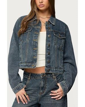 Edikted Barb Denim Jacket - Blue