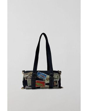 BOURNESTAR Vintage Postage Denim Mini Duffle Bag - Multicolor